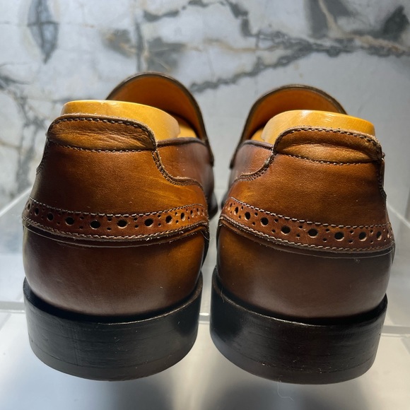 Louis Vuitton dress shoes loafers men brown leather tassel sz 8M made in italy - Picture 15 of 16